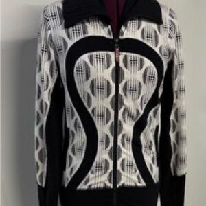 Lululemon Athletica Black and White Bomber Jacket